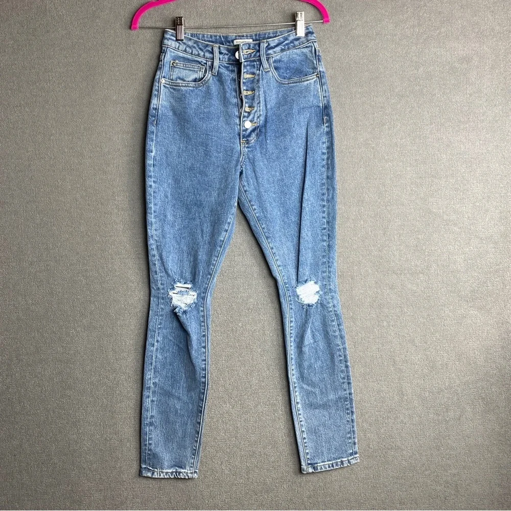 We Wore What Women's Danielle Vintage Straight High Rise Jeans Distressed jeans